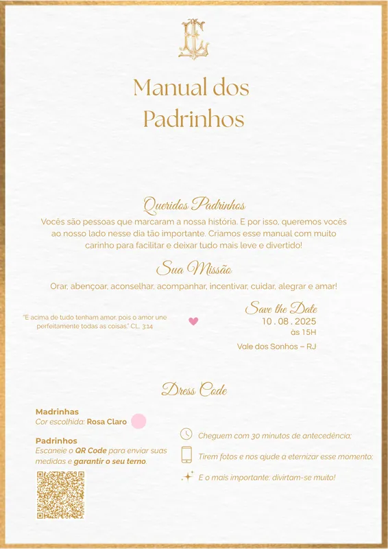 Material do projeto Casamento L&E